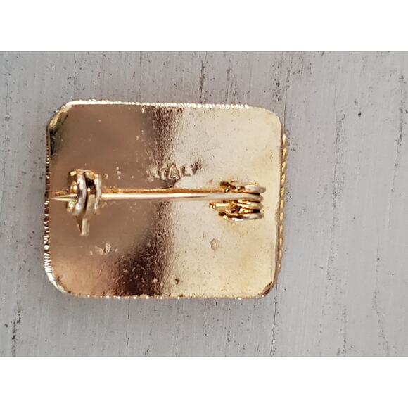 Vintage Mini Italian Mosaic Tile Pin Brooch - Picture 4 of 6